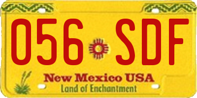 NM license plate 056SDF
