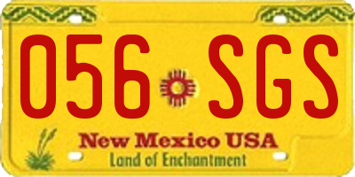 NM license plate 056SGS