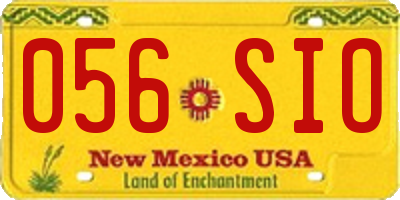 NM license plate 056SIO