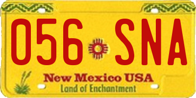 NM license plate 056SNA