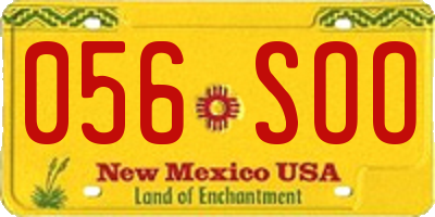 NM license plate 056SOO