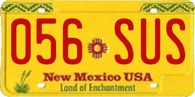NM license plate 056SUS