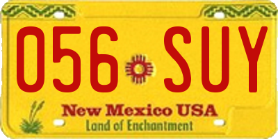 NM license plate 056SUY