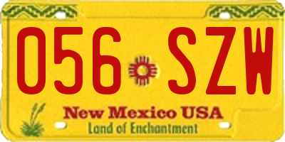 NM license plate 056SZW