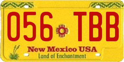 NM license plate 056TBB