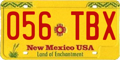 NM license plate 056TBX
