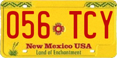 NM license plate 056TCY