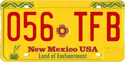 NM license plate 056TFB