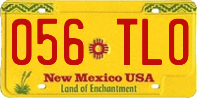 NM license plate 056TLO