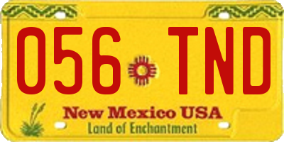 NM license plate 056TND