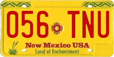 NM license plate 056TNU