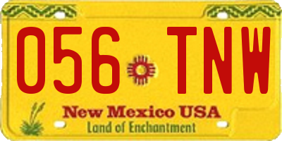 NM license plate 056TNW