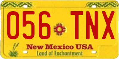 NM license plate 056TNX
