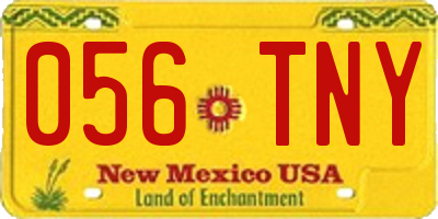 NM license plate 056TNY