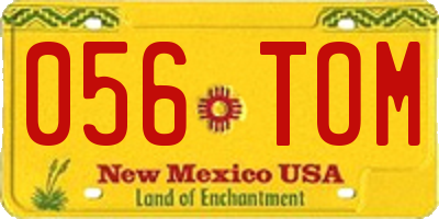 NM license plate 056TOM