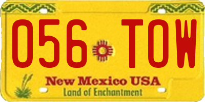 NM license plate 056TOW