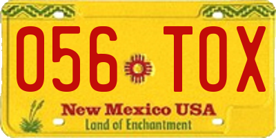 NM license plate 056TOX