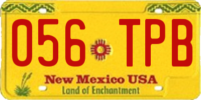 NM license plate 056TPB