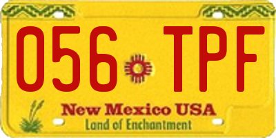 NM license plate 056TPF