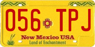 NM license plate 056TPJ