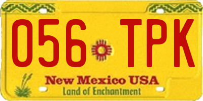NM license plate 056TPK