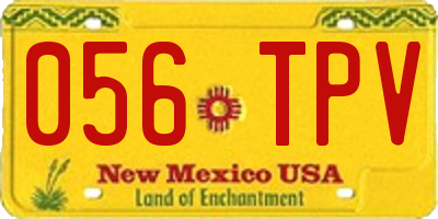 NM license plate 056TPV