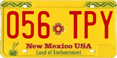 NM license plate 056TPY