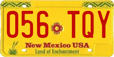 NM license plate 056TQY
