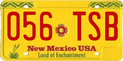 NM license plate 056TSB