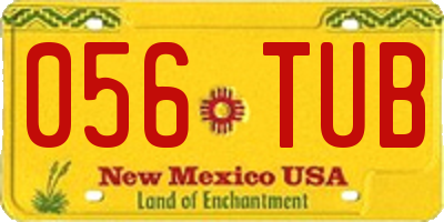NM license plate 056TUB