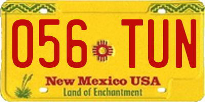 NM license plate 056TUN