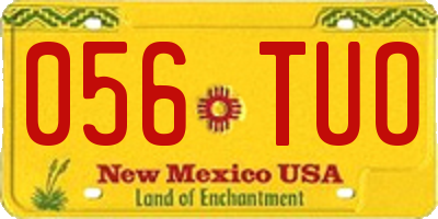 NM license plate 056TUO