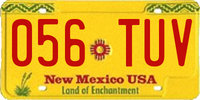 NM license plate 056TUV