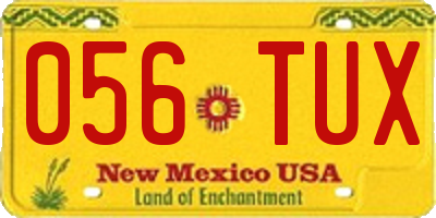 NM license plate 056TUX
