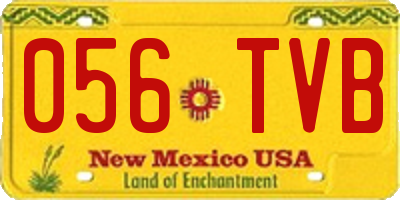 NM license plate 056TVB