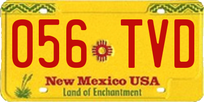 NM license plate 056TVD