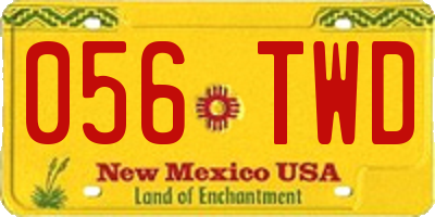 NM license plate 056TWD