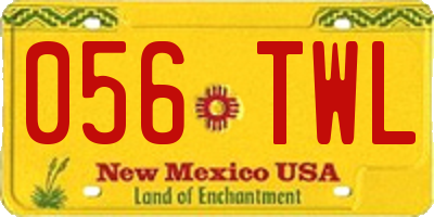 NM license plate 056TWL