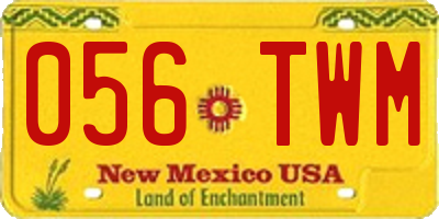 NM license plate 056TWM