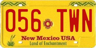 NM license plate 056TWN