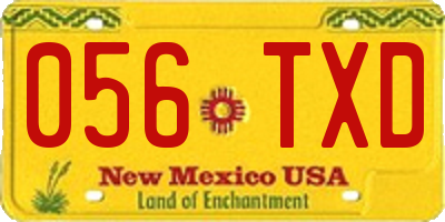 NM license plate 056TXD