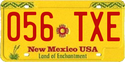 NM license plate 056TXE