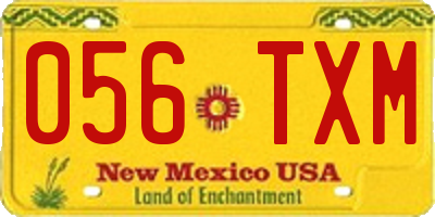NM license plate 056TXM