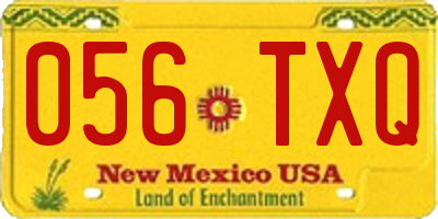NM license plate 056TXQ