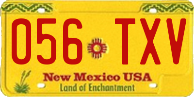 NM license plate 056TXV