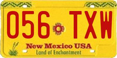 NM license plate 056TXW