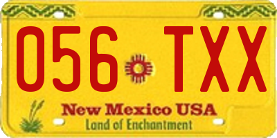 NM license plate 056TXX