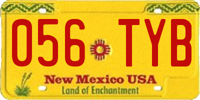 NM license plate 056TYB