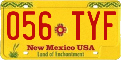 NM license plate 056TYF