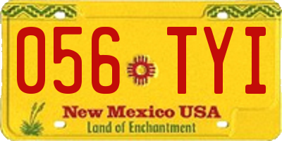 NM license plate 056TYI